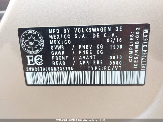 3VW267AJ6GM338756 Volkswagen 1.4t