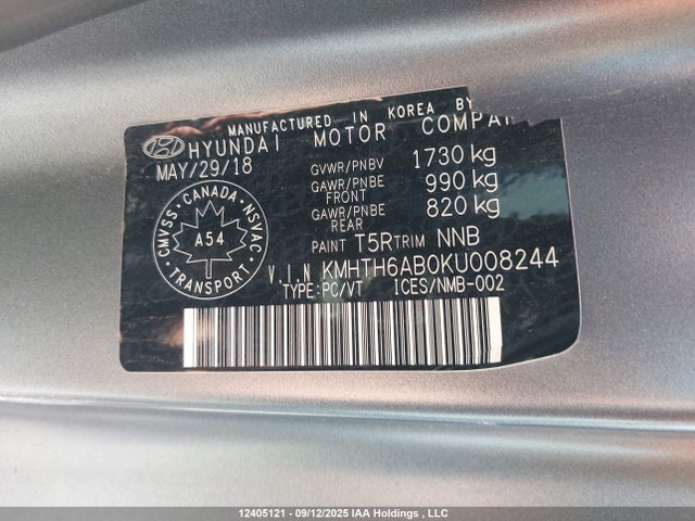 Hyundai t-gdi gamma 2019 KMHTH6AB0KU008244 Image 9