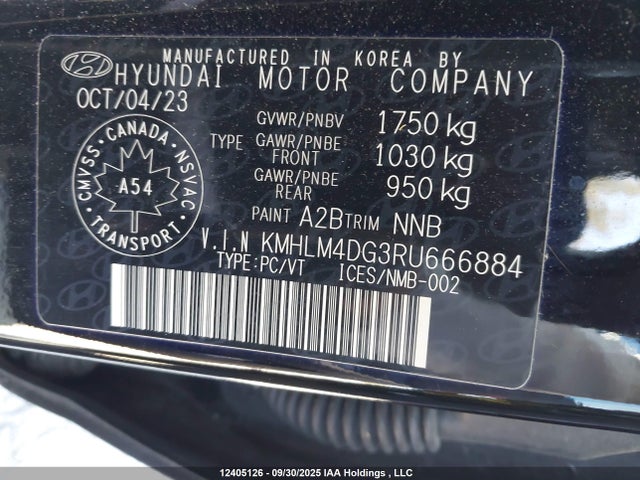 KMHLM4DG3RU666884 Hyundai mpi nu pe