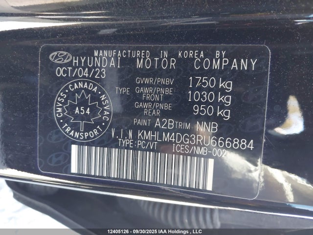 KMHLM4DG3RU666884 Hyundai mpi nu pe