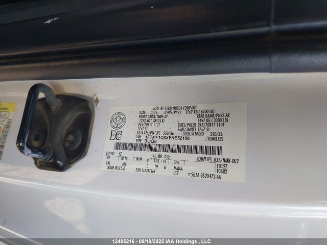 Ford F150 2015 1FTMF1C8XFKE52106 Image 9