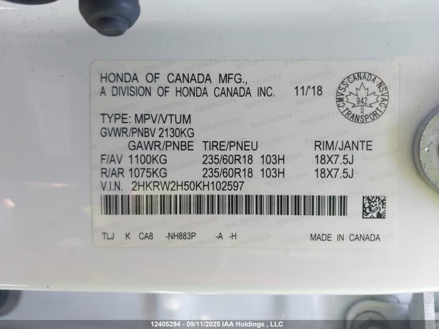 Honda l15be 2019 2HKRW2H50KH102597 Image 19