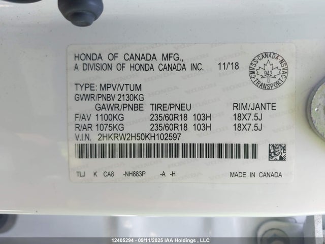 Honda l15be 2019 2HKRW2H50KH102597 Image 20