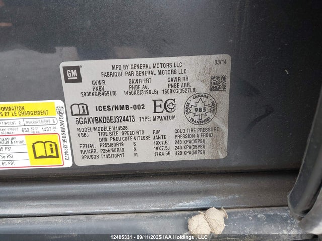 Buick llt 2014 5GAKVBKD5EJ324473 Image 18