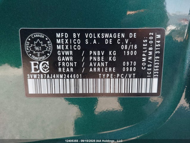 Volkswagen Jetta 2017 3VW2B7AJ4HM244601 Image 9