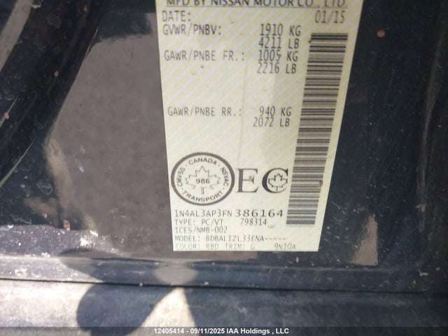 1N4AL3AP3FN386164 Nissan Altima