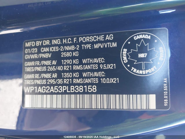 Porsche 2023 2023 WP1AG2A53PLB38158 Image 9