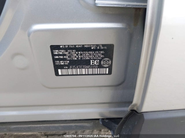 JF2SJCTC7GH451159 Subaru naturally aspirated c0