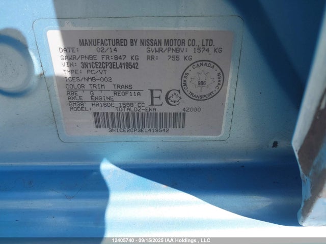 Nissan 2014 2014 3N1CE2CP3EL419542 Image 19