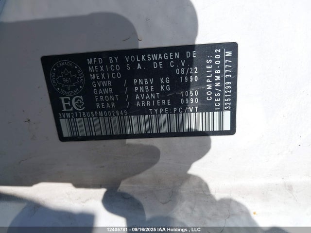 3VW2T7BU8PM002849 Volkswagen tsi