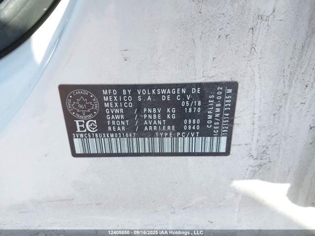 3VWC57BUXKM031647 Volkswagen 1.4 tsi