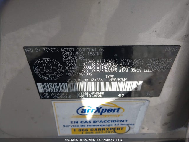 12405865 :رقم المزاد ، JTLZE4FE8B1134856 vin ، 2011 Scion Xb مزاد بيع