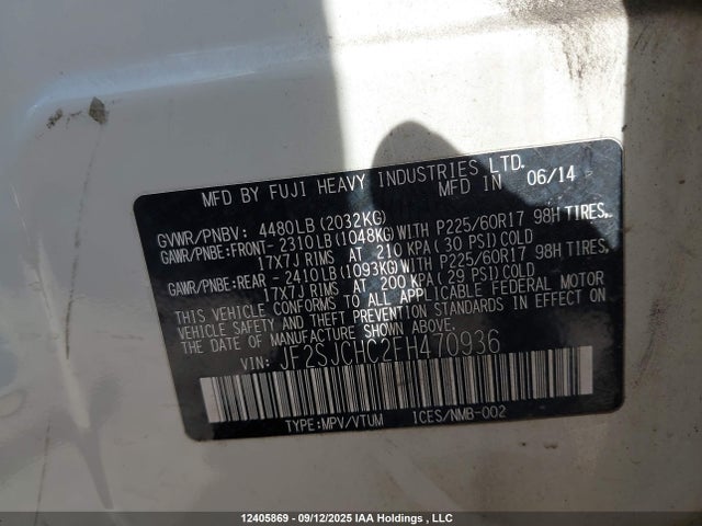 Subaru 2.5na c0 2015 JF2SJCHC2FH470936 Image 18