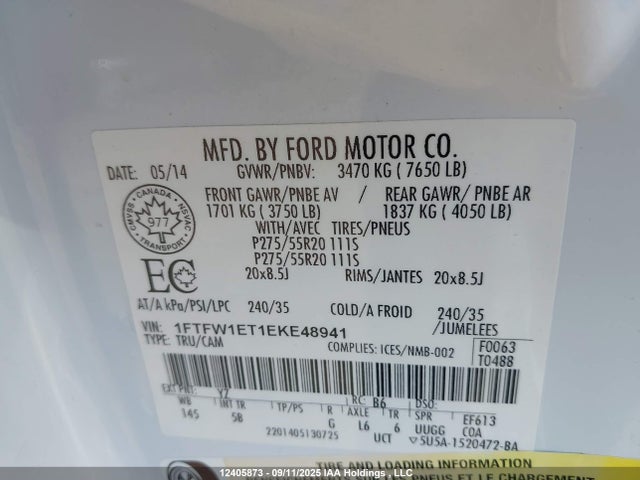 Ford 2014 2014 1FTFW1ET1EKE48941 Image 9
