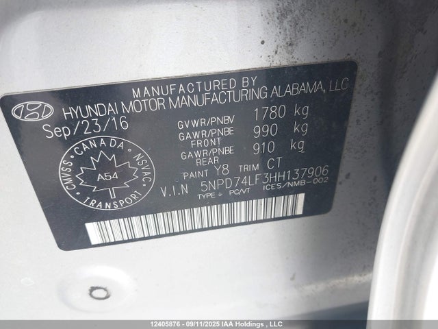 Hyundai Elantra 2017 5NPD74LF3HH137906 Image 18