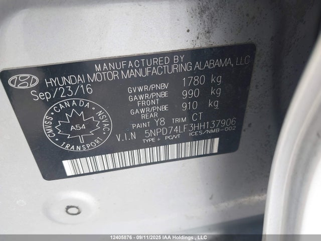 Hyundai Elantra 2017 5NPD74LF3HH137906 Image 9