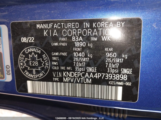 KNDEPCAA4P7393898 KIA nu