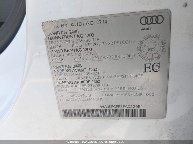 WA1LFCFP8FA022651 Audi 2.0t