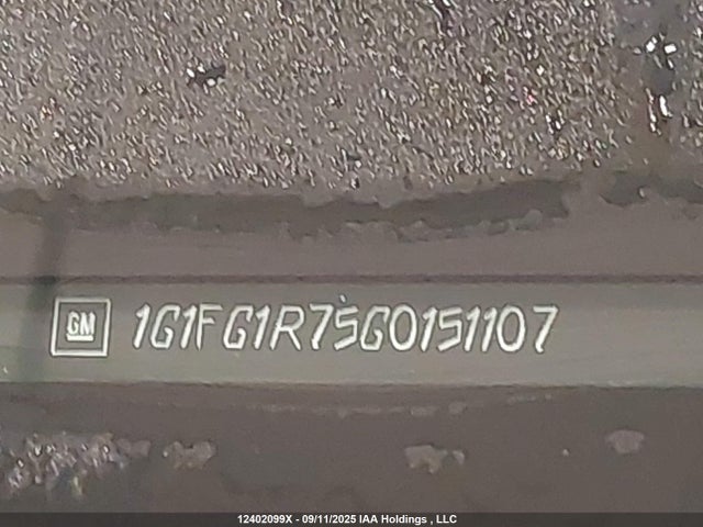 1G1FG1R75G0151107 Chevrolet lt1 - di, afm, vvt, ho, alum, gmna