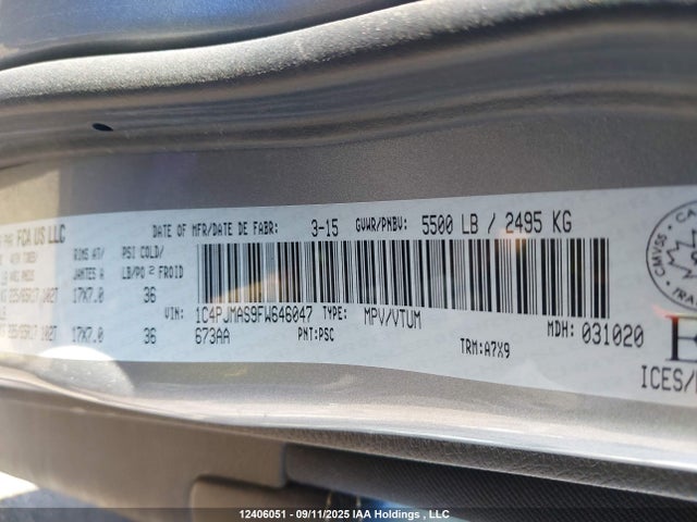 1C4PJMAS9FW646047 Jeep Cherokee