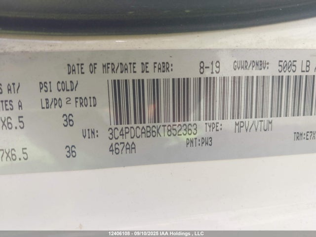 Dodge 2019 2019 3C4PDCAB6KT852363 Image 9