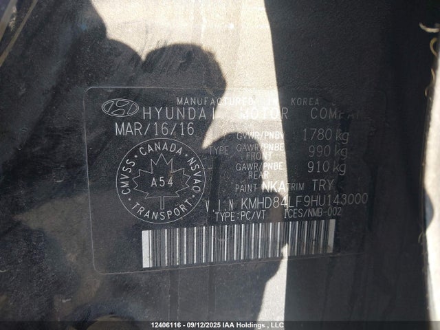 KMHD84LF9HU143000 Hyundai Elantra