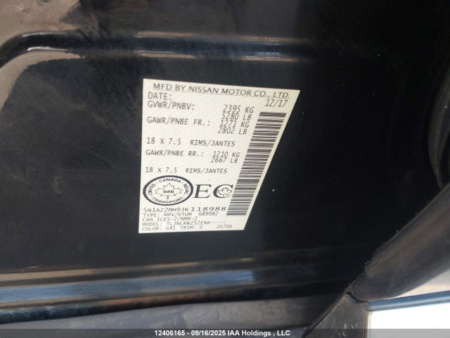 5N1AZ2MH9JN118988 Nissan 2018