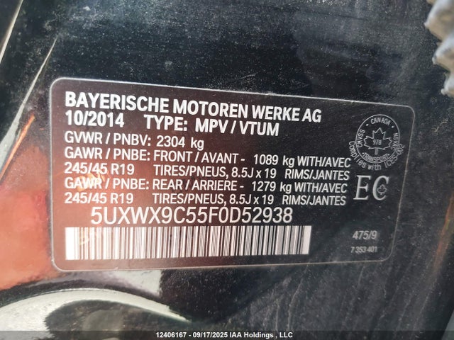 5UXWX9C55F0D52938 BMW X3