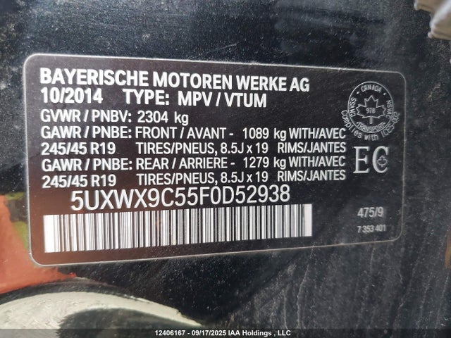 5UXWX9C55F0D52938 BMW X3