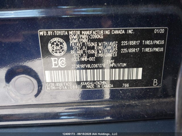 Toyota a25a-fks 2020 2T3R1RFV8LC087076 Image 9