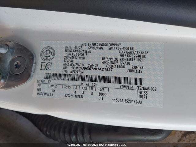 1FMCU9G67NUA21827 Ford dragon di tc