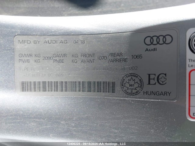 WAU78LFF3J1071089 Audi A3