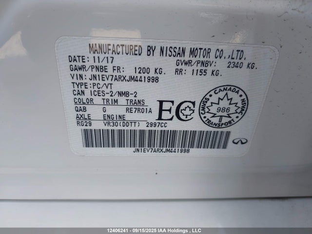 JN1EV7ARXJM441998 Infiniti Q50