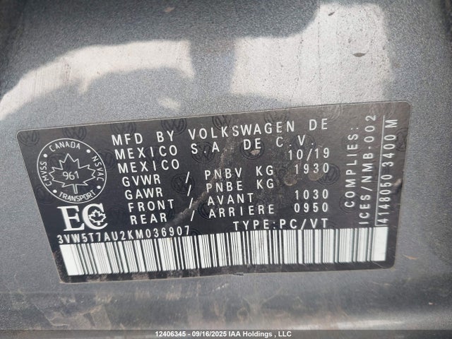 3VW5T7AU2KM036907 Volkswagen Golf GTI
