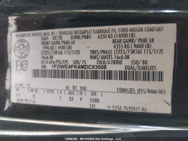 1FDWE4FK4MDC03608 Ford Econ