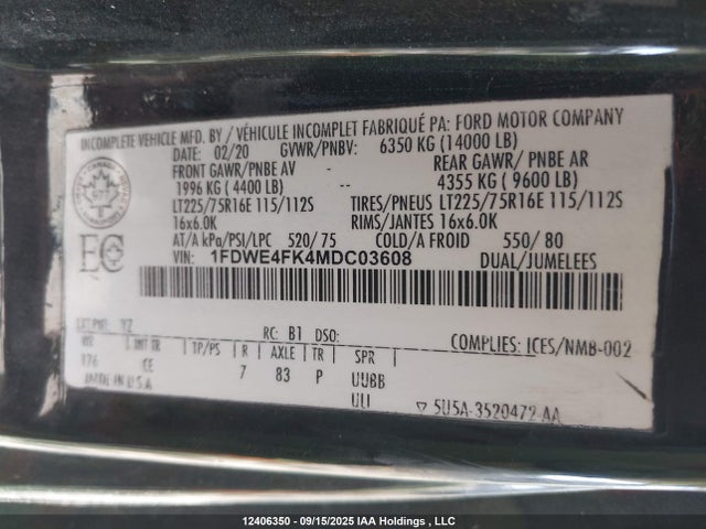 1FDWE4FK4MDC03608 Ford Econ