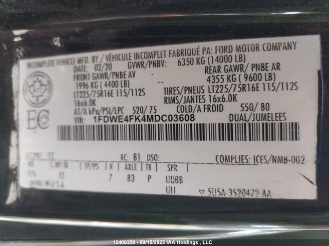 1FDWE4FK4MDC03608 Ford Econ