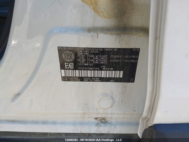 2T3ZFREV0HW321915 Toyota 2ar-fe