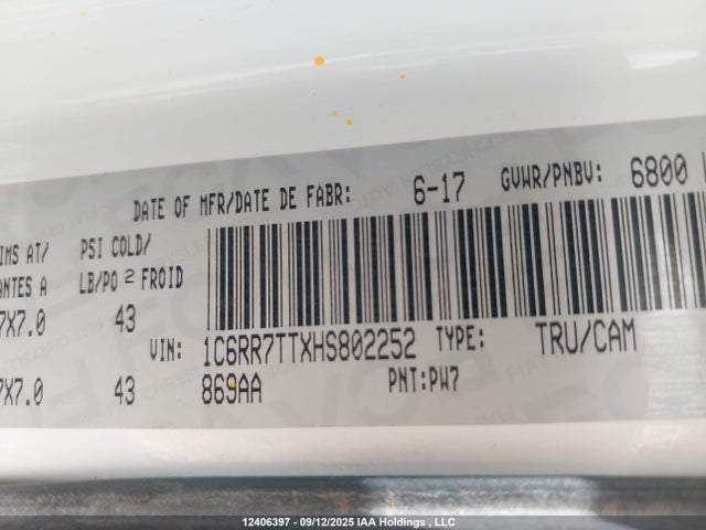RAM 1500 2017 1C6RR7TTXHS802252 Image 9