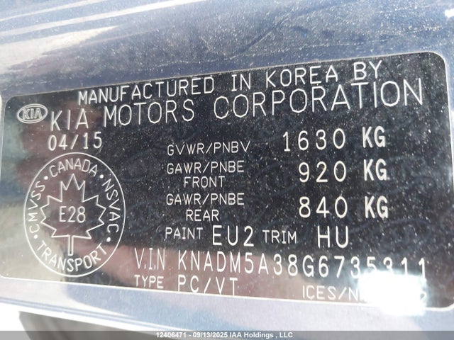 KIA gamma 2016 KNADM5A38G6735311 Image 9