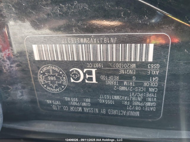 JN1BJ1AV2MW316317 Nissan ROGUE SPORT