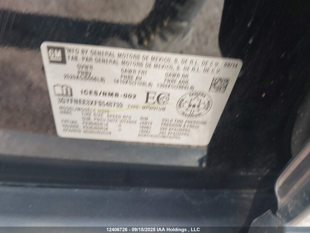 Cadillac lfx - sidi, vvt, e85 max, alum 2015 3GYFNEE3XFS548739 Image 19