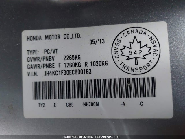 JH4KC1F30EC800163 Acura j35y4