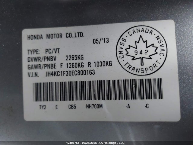 JH4KC1F30EC800163 Acura j35y4