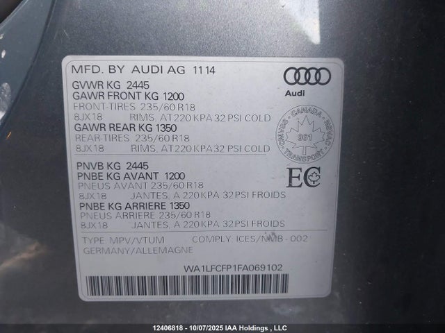 Audi 2.0t 2015 WA1LFCFP1FA069102 Image 9