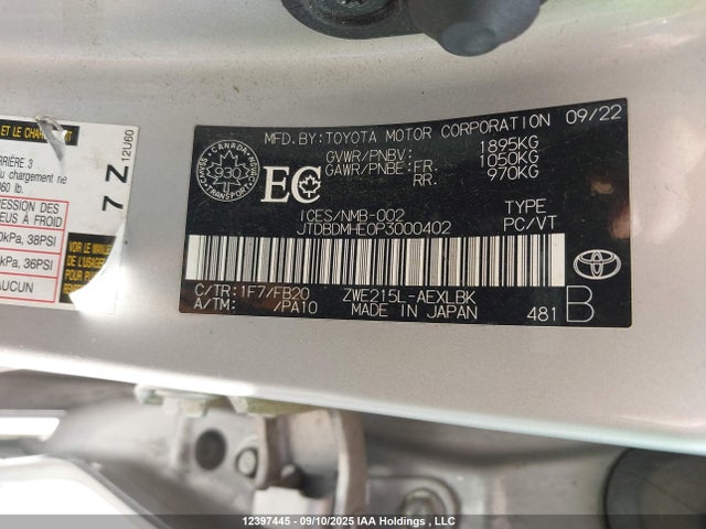 Toyota 2zr-fxe, 1vm+1wm 2023 JTDBDMHE0P3000402 Image 19