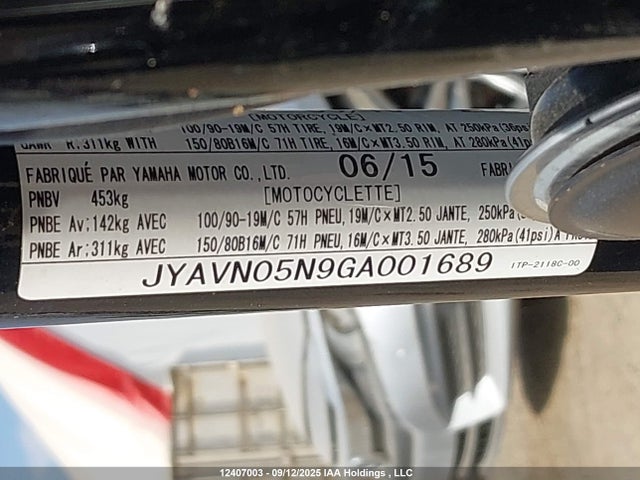 JYAVN05N9GA001689 Yamaha Xvs950 Bolt