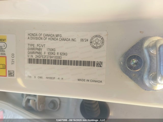 2HGFE2F27SH100063 Honda k20c9