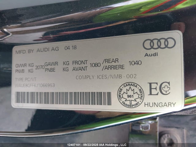 Audi A3 2018 WAUE8GFF6J1066953 Image 9