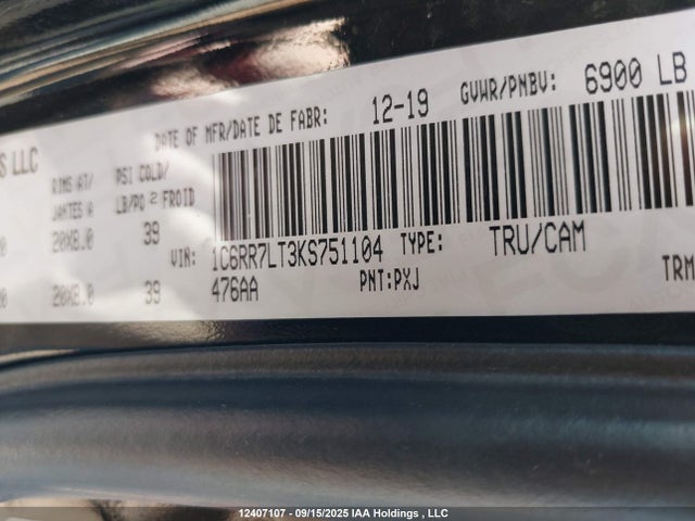 RAM 2019 2019 1C6RR7LT3KS751104 Image 9